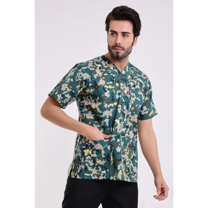 Zarf Yaka Erkek Desenli Üst - 3913 Asker