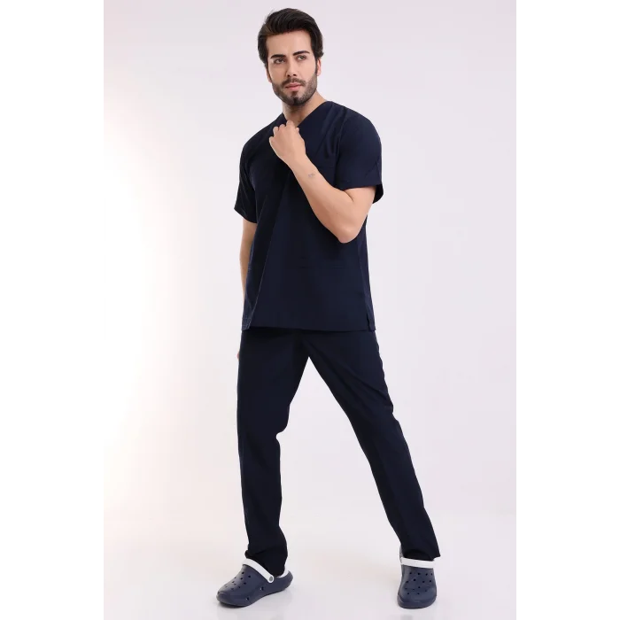 Zarf Yaka Erkek Likralı Takım - 6402 Lacivert