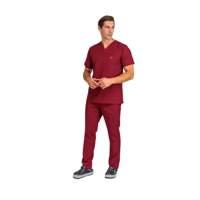 Zarf Yaka Erkek Likralı Takım - 6407 Bordo