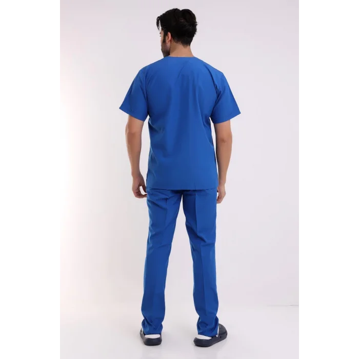 Zarf Yaka Erkek Likralı Takım - 6411 Saks Mavi