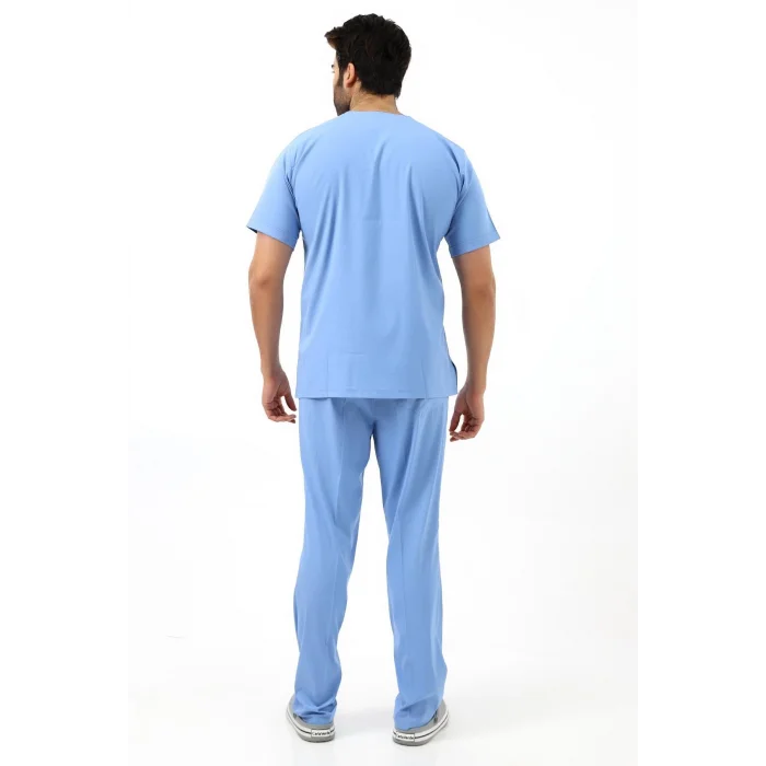 Zarf Yaka Erkek Likralı Takım - 6413 Açık Mavi