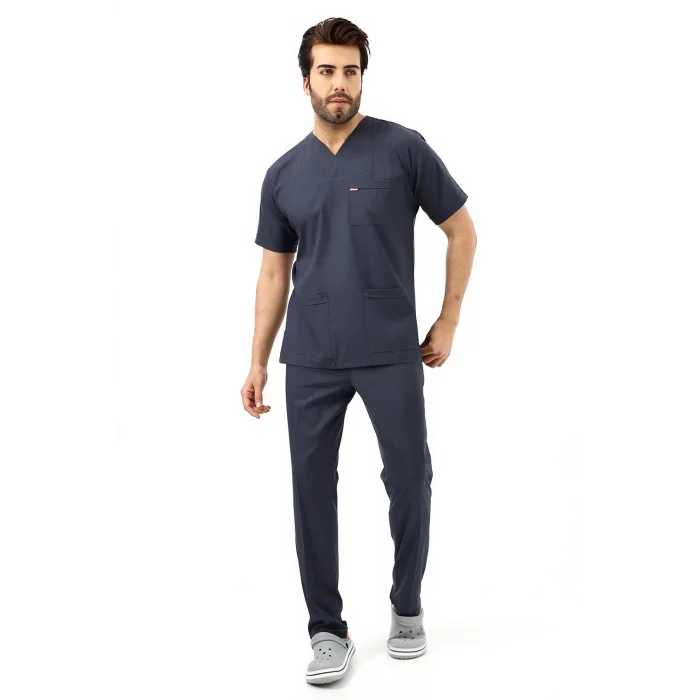 Zarf Yaka Erkek Likralı Takım - 6417 Füme