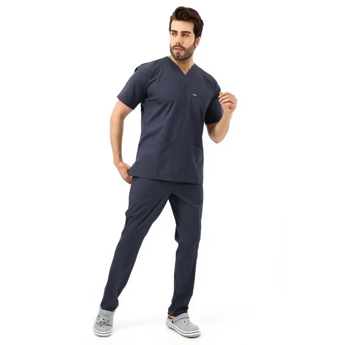 Zarf Yaka Erkek Likralı Takım - 6417 Füme