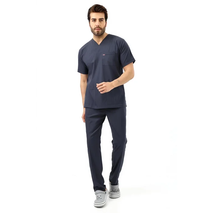 Zarf Yaka Erkek Likralı Takım - 6417 Füme