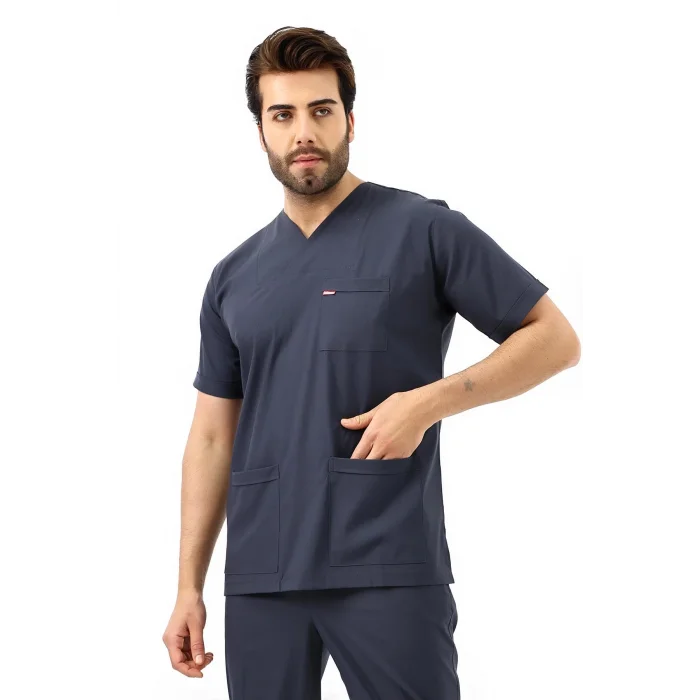 Zarf Yaka Erkek Likralı Takım - 6417 Füme