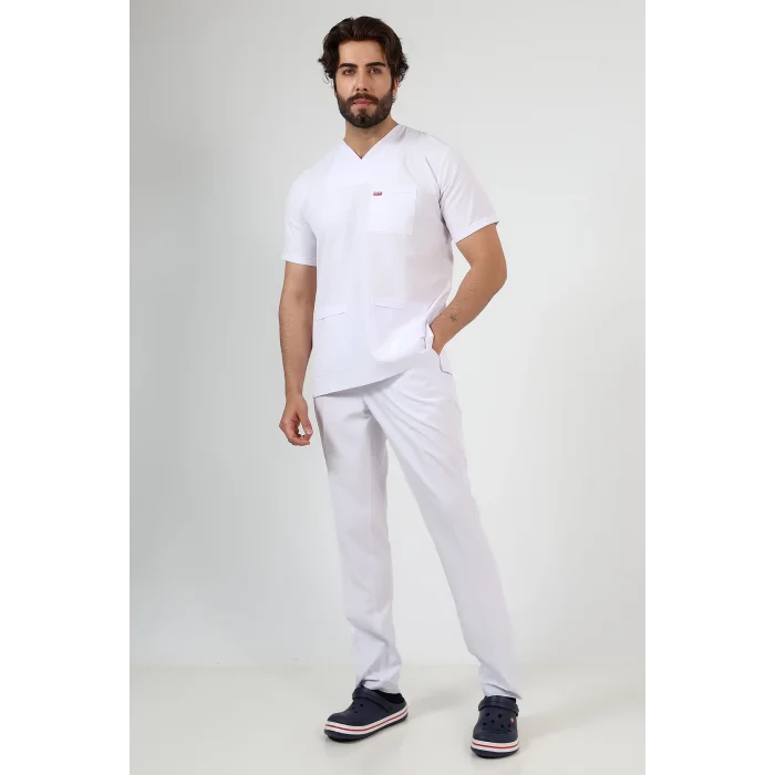 Zarf Yaka Erkek Takım - Beyaz