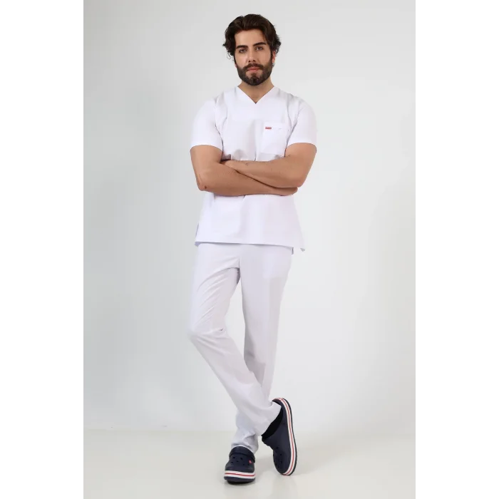 Zarf Yaka Erkek Takım - Beyaz