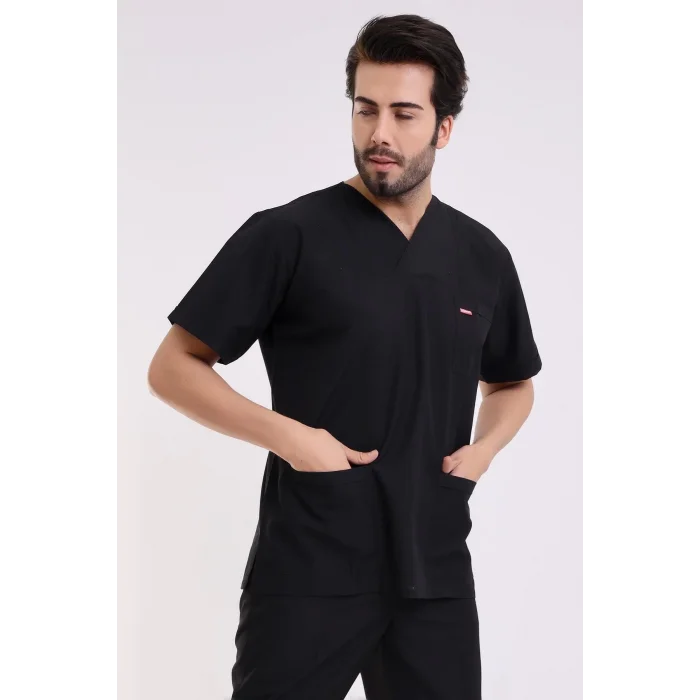 Zarf Yaka Erkek Tek Üst - 48 Siyah