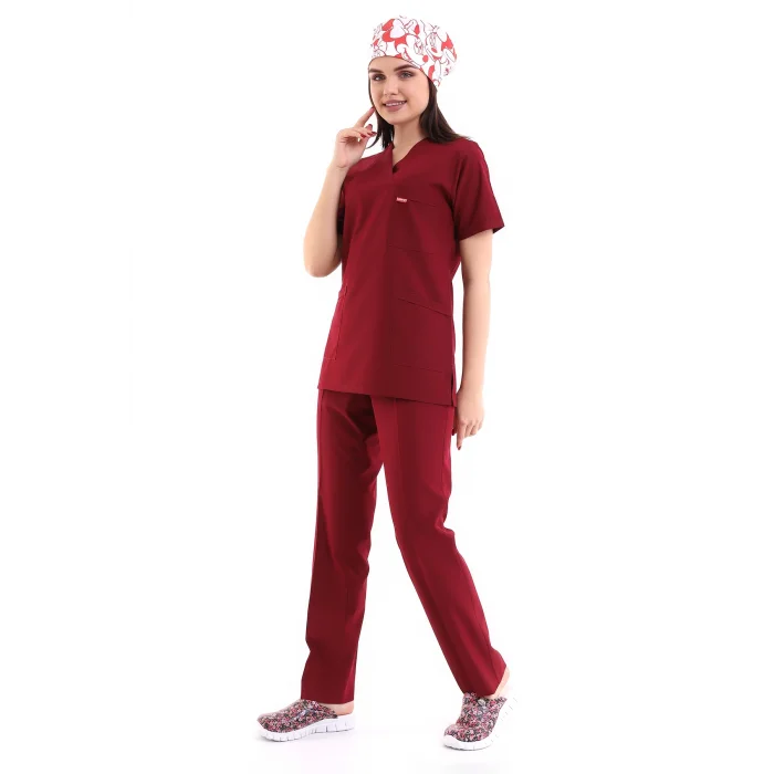 Zarf Yaka Kadın Takım - 19 Bordo