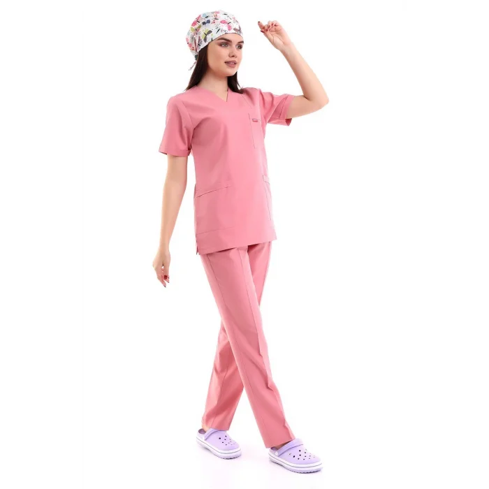 Zarf Yaka Kadın Takım - 5526 Gül Kurusu