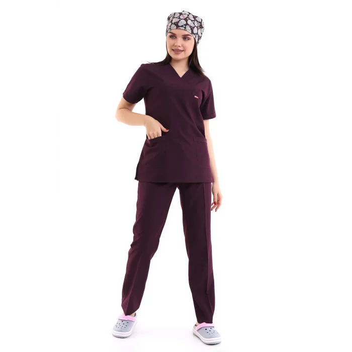 Zarf Yaka Kadın Takım - 64 Mürdüm