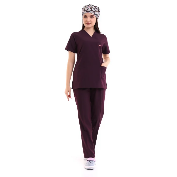 Zarf Yaka Kadın Takım - 64 Mürdüm