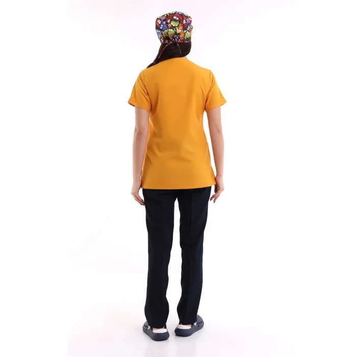 Zarf Yaka Kadın Takım - Hardal Lacivert