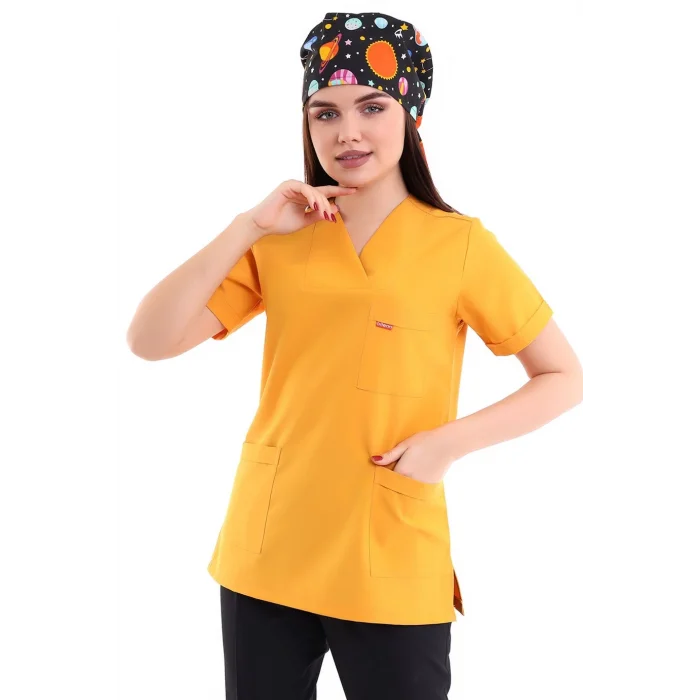 Zarf Yaka Kadın Tek Üst - 09 Hardal