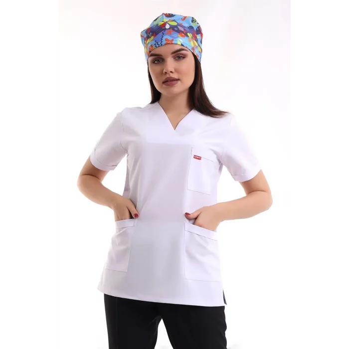 Zarf Yaka Kadın Tek Üst - 171 Beyaz