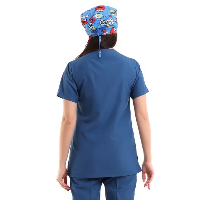 Zarf Yaka Kadın Tek Üst - 37 Petrol Mavi