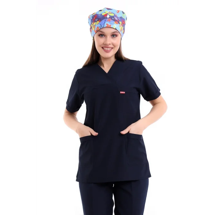 Zarf Yaka Kadın Tek Üst - 47 Lacivert