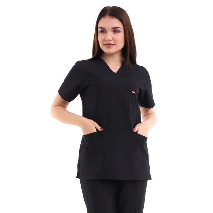 Zarf Yaka Kadın Tek Üst - 48 Siyah