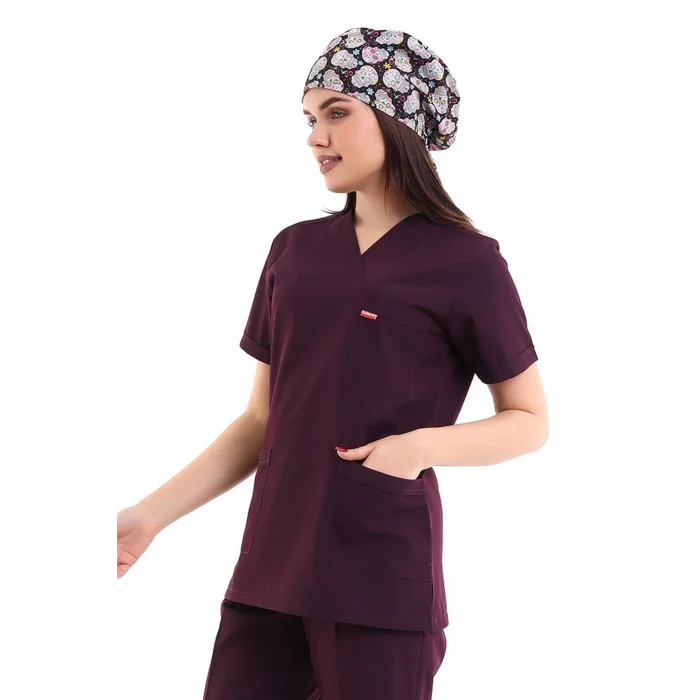 Zarf Yaka Kadın Tek Üst - 64 Mürdüm