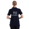 112 Acil Sağlık Yakalı Tshirt Kısa Kol Baskılı - Lacivert