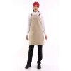 Barista Askılı Önlük Tek Cepli - Bej