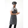 Desenli Askılı Önlük - 3803 Siyah Fincan