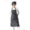 Desenli Askılı Önlük - 2502 Siyah Merdane