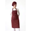 Desenli Askılı Önlük - 3005 Kırmızı Çizgi