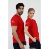 112 Acil Sağlık Yuvarlak Yaka Penye Kısa Kol Tshirt - Kırmızı