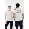 112 Acil Sağlık Yuvarlak Yaka Penye Kısa Kol Tshirt - Beyaz