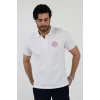 Acil Sağlık Yakalı Unisex Tshirt Kısa Kol Nakışlı - Beyaz