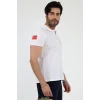 Acil Sağlık Yakalı Unisex Tshirt Kısa Kol Nakışlı - Beyaz