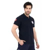 Acil Sağlık Yakalı Unisex Tshirt Kısa Kol Nakışlı - Lacivert