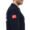 Acil Sağlık Yakalı Unisex Tshirt Uzun Kol Nakışlı - Lacivert