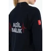 Acil Sağlık Yakalı Unisex Tshirt Uzun Kol Nakışlı - Lacivert