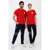Acil Sağlık Yuvarlak Yaka Penye Kısa Kol Tshirt - Kırmızı