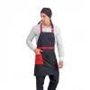 Askılı Önlük Kemerli - Siyah Kırmızı Kemerli