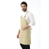 Barista Askılı Önlük Çift Cepli - Bej