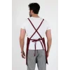 Barista Askılı Önlük Çift Cepli - Bordo