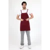 Barista Askılı Önlük Çift Cepli - Bordo