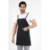 Barista Askılı Önlük Çift Cepli - Füme