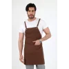 Barista Askılı Önlük Çift Cepli - Kahve