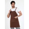 Barista Askılı Önlük Çift Cepli - Kahve