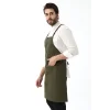 Barista Askılı Önlük Çift Cepli - Yeşil