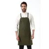 Barista Askılı Önlük Çift Cepli - Yeşil