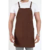 Barista Askılı Önlük Kanguru Cepli - Kahve