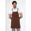 Barista Askılı Önlük Kanguru Cepli - Kahve