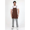 Barista Askılı Önlük Kanguru Cepli - Kahve