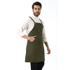 Barista Askılı Önlük Kanguru Cepli - Yeşil