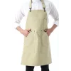 Barista Boyundan Askılı Önlük Kanguru Cepli - Bej